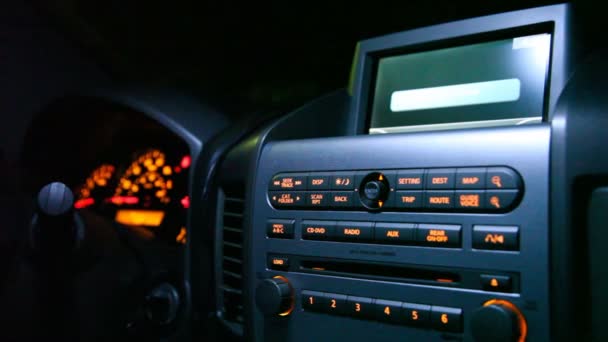 Primo piano del pannello di controllo in auto . — Video Stock