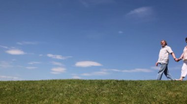 Olgun çift el, sonra durur ve bir şey gösterir el gider