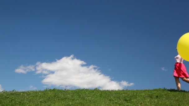 Woman with bubble goes on grass — Stock Video