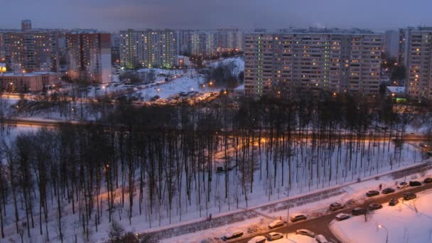 Sky above city getting darker, time lapse — Stock Video