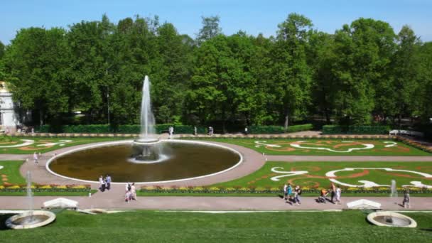 Fountain Bowl at Royal Petrodvorets, Saint Petersburg — Stock Video