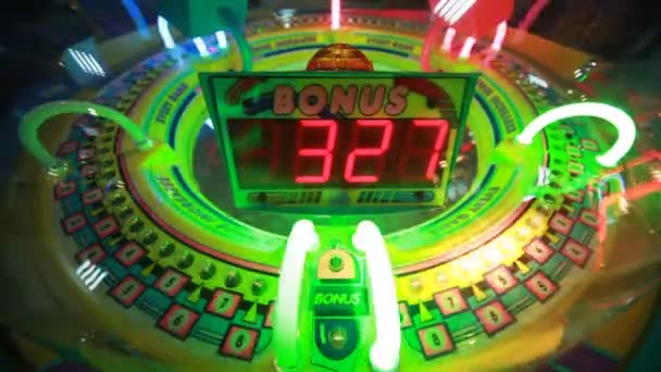 Slot machine with rotating bulbs, child slots — Stock Video