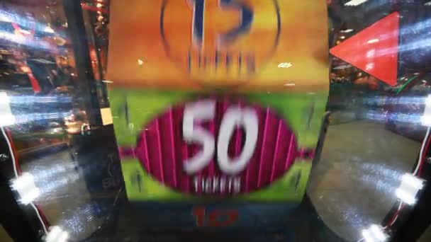 Slot machine that rotates stops at number ten, child slots — Stock Video