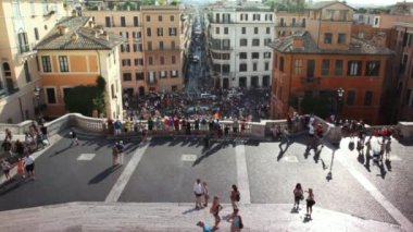 Tourists on Spanish Steps (Italian: Scalinata della Trinità dei Monti) in Rome