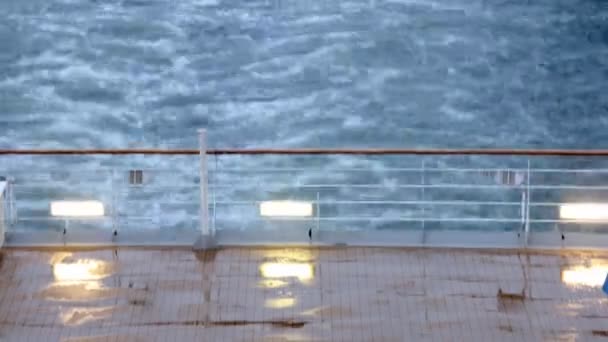 Ships stern after rain, view from above, time lapse — Stock Video