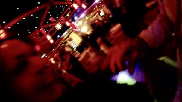 Happy couple dances on dance-floor in night club — Stock Video