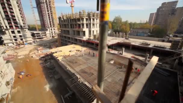 Paysage urbain du bâtiment inachevé — Video