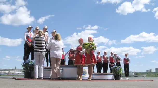 Big Moscow regatta award ceremony — Stock Video