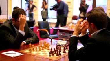 iki satranç oyuncular oyun michael tals beşinci satranç memorial Turnuvası