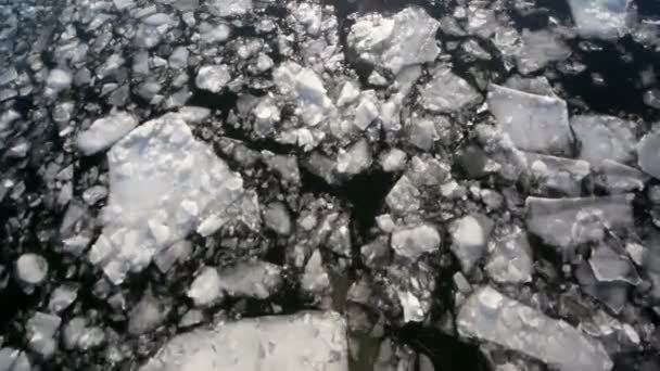 ひびの入った氷の下方への移動 — ストック動画