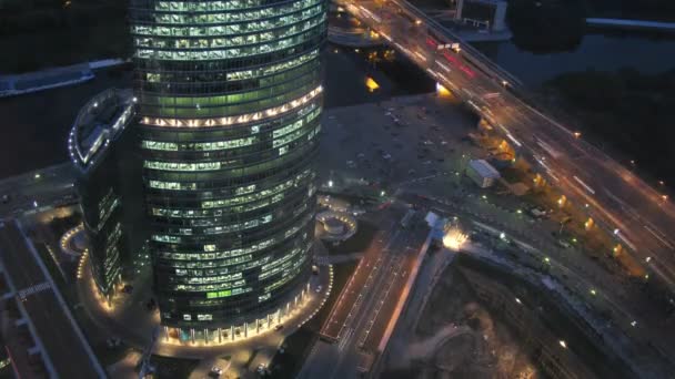 Naberezhnaya torn eller quay tower är ett kontorskomplex — Stockvideo