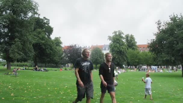 Människor koppla av i kongens har — Stockvideo