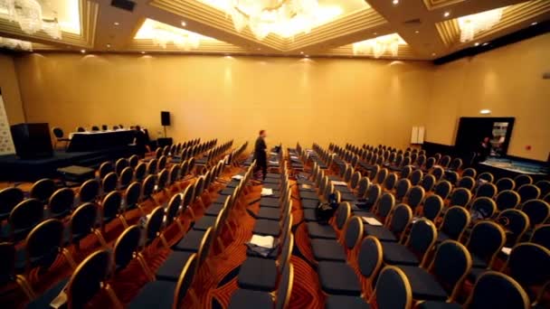 Chair rows in hall on International Tax Congress TaxExpo-2010 — Stock Video