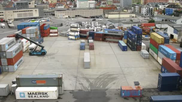 Norweski port miasto żyje jak zawsze 5 dni po oslo — Wideo stockowe