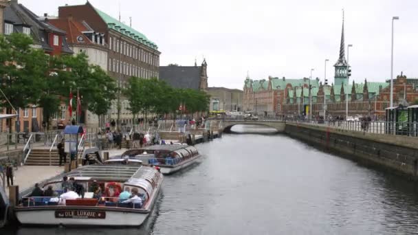 Utflykt motorbåtar på holmen — Stockvideo