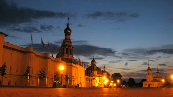 Antiguo tribunal arzobispos en Vologda, lapso de tiempo — Vídeos de Stock