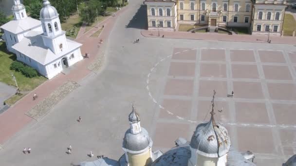 Igrejas em Vologda na praça central, lapso de tempo — Vídeo de Stock