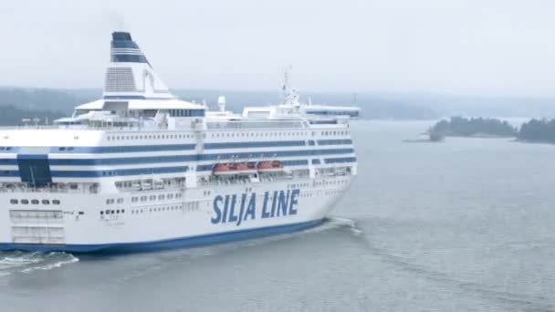 SILJA LINE cruise liner go faster — Stock Video