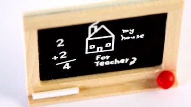 oyuncak blackboard çember çizim, yazıt ve hesaplama
