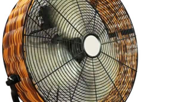 Ventilador grande para photostudio gira e pára — Vídeo de Stock