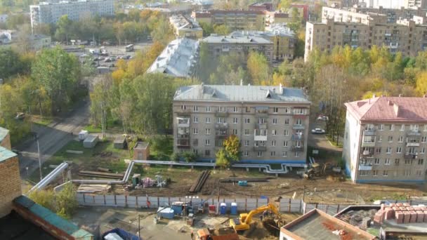 Site de construction dans le quartier Bogorodskoe à Moscou — Video