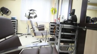 uçan kamera salonu Kuaför salon içinde hareket