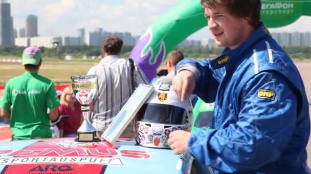 A.Titov - vencedor, terceiro lugar, no campeonato à deriva — Vídeo de Stock