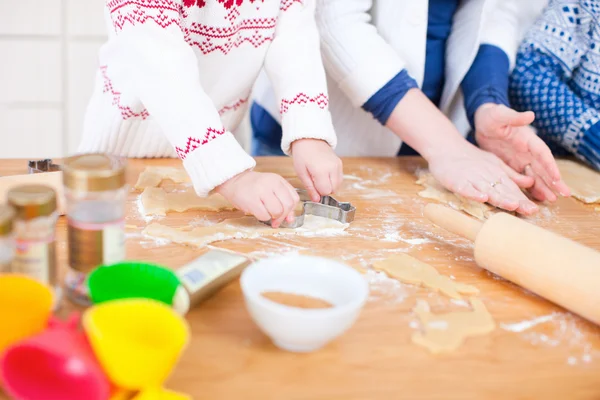 Close up of family baking — Stock Photo, Image