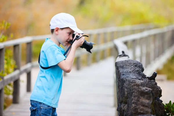 Junger Naturfotograf — Stockfoto