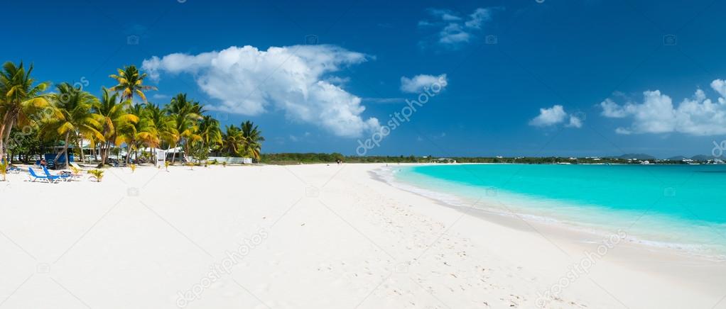 Panorama of a beautiful Caribbean beach