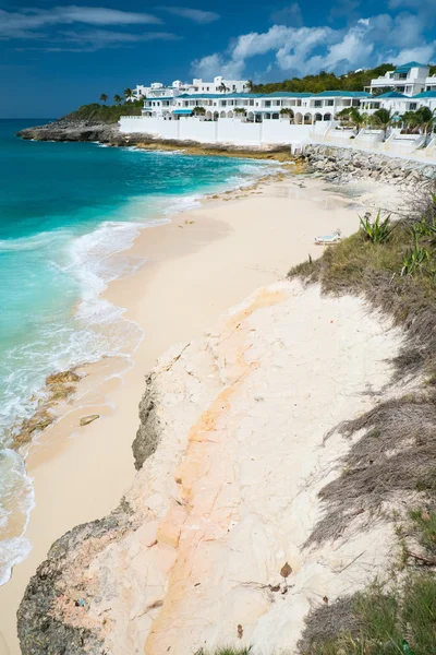 Cupecoy beach på st martin caribbean — Stockfoto