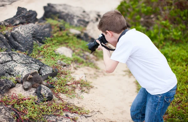 Giovane fotografo natura — Foto Stock