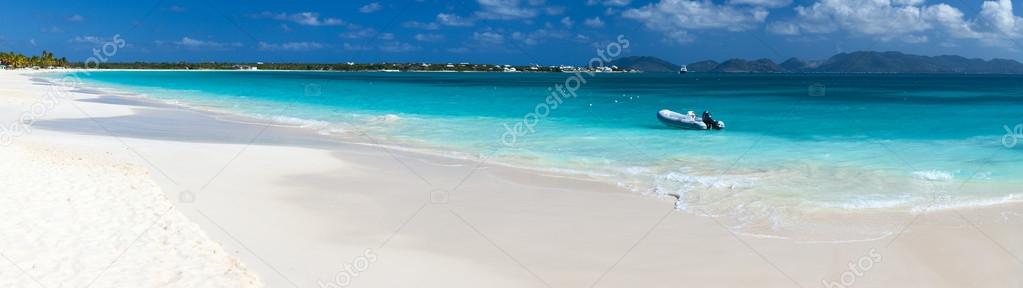 Panorama of a beautiful beach on Anguilla island, Caribbean
