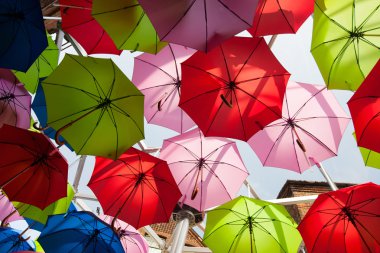 Colorful umbrellas clipart