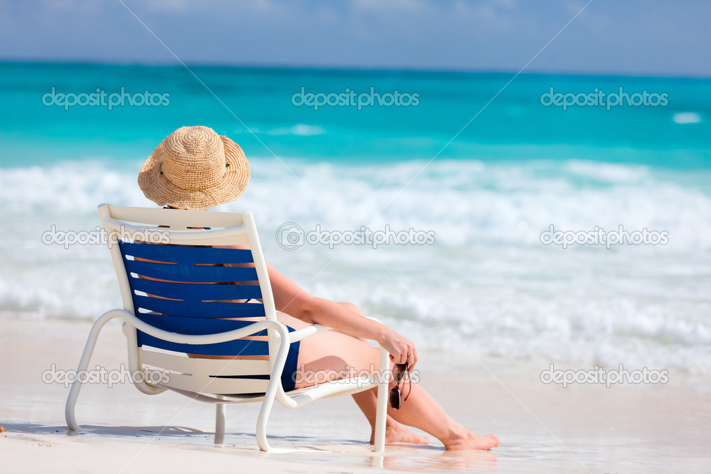 Young woman relaxing at beach