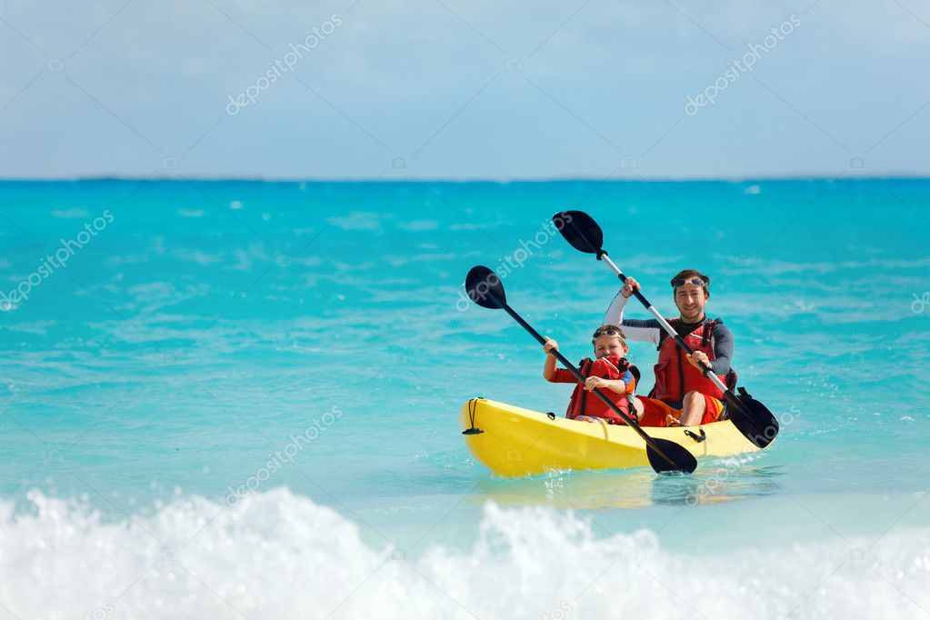 Kayak padre e figlio 