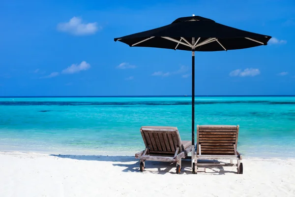 Idyllisk tropisk strand på Maldiverna — 图库照片