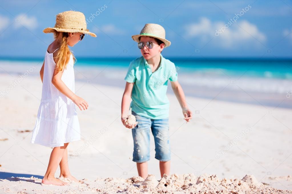 Two kids at beach