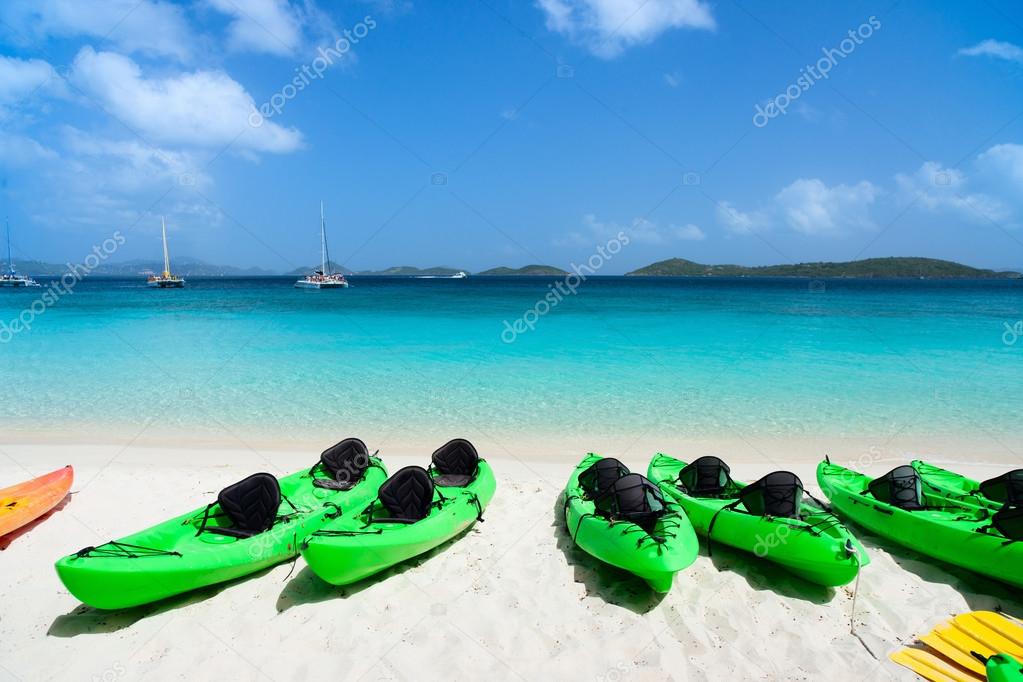 Kayaks at beach