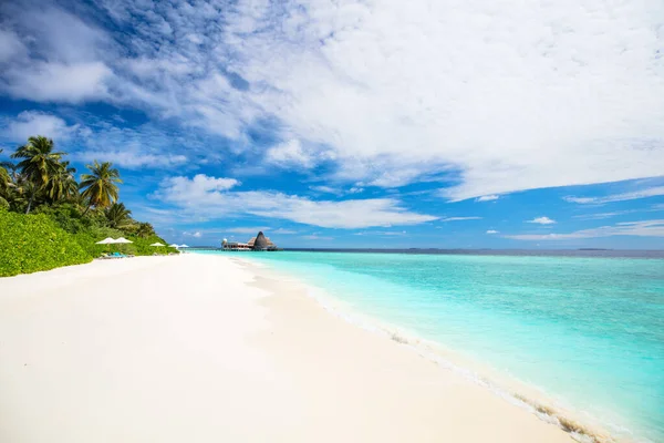 Hermosa Playa Tropical Isla Exótica Maldivas — Foto de Stock