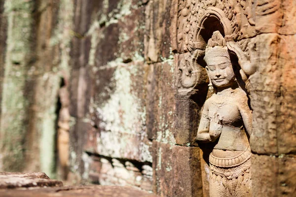 Bas Reliefer Angkor Arkeologiska Området Kambodja — Stockfoto