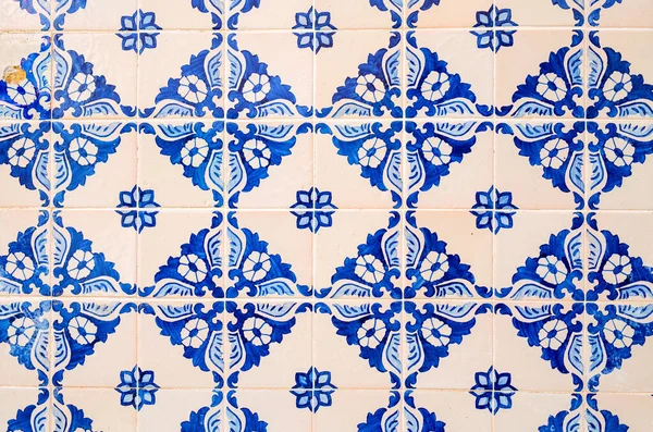 Detail Traditional Tiles Azulejos Facade Old House Lisbon Portugal — Stock Photo, Image