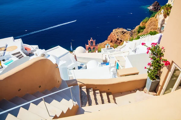 Breathtaking View Oia Village Traditional White Architecture Santorini Island Greece — 스톡 사진