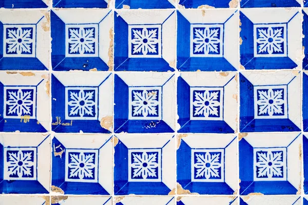 Détail Des Tuiles Traditionnelles Azulejos Façade Vieille Maison Lisbonne Portugal — Photo