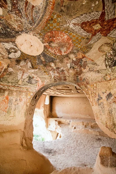 Interior Cave Church Three Crosses Rose Valley Cappadocia Turkey Dated — Foto de Stock