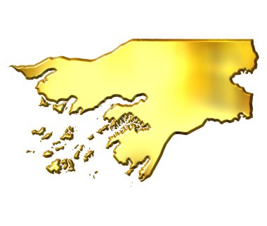 Gine Bissau 3d altın Haritası