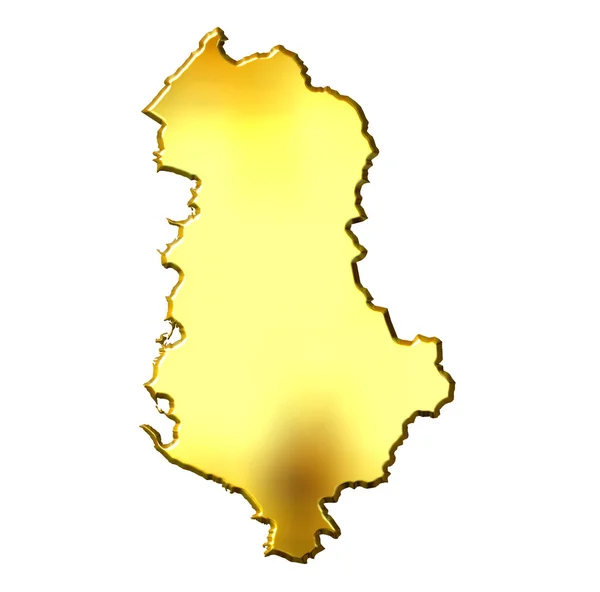 3D-gouden kaart van Albanië — Stockfoto
