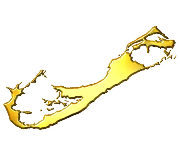 Bermuda 3d Golden Map — Stock Photo, Image