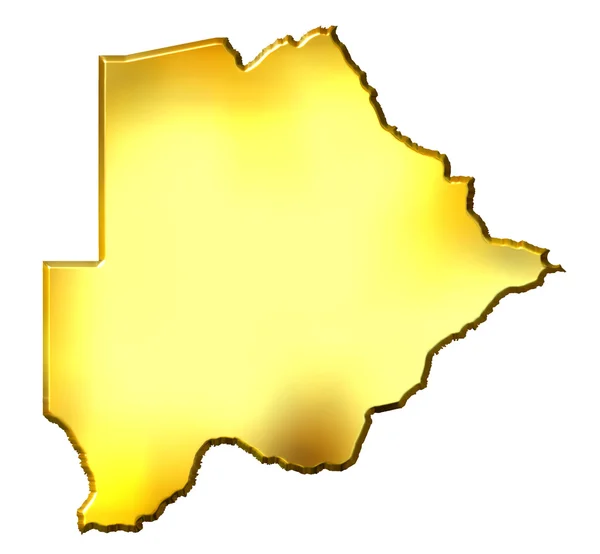 博茨瓦纳 3d 黄金地图 — 图库照片
