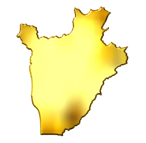 Burundi 3d Golden Map — Stock Photo, Image